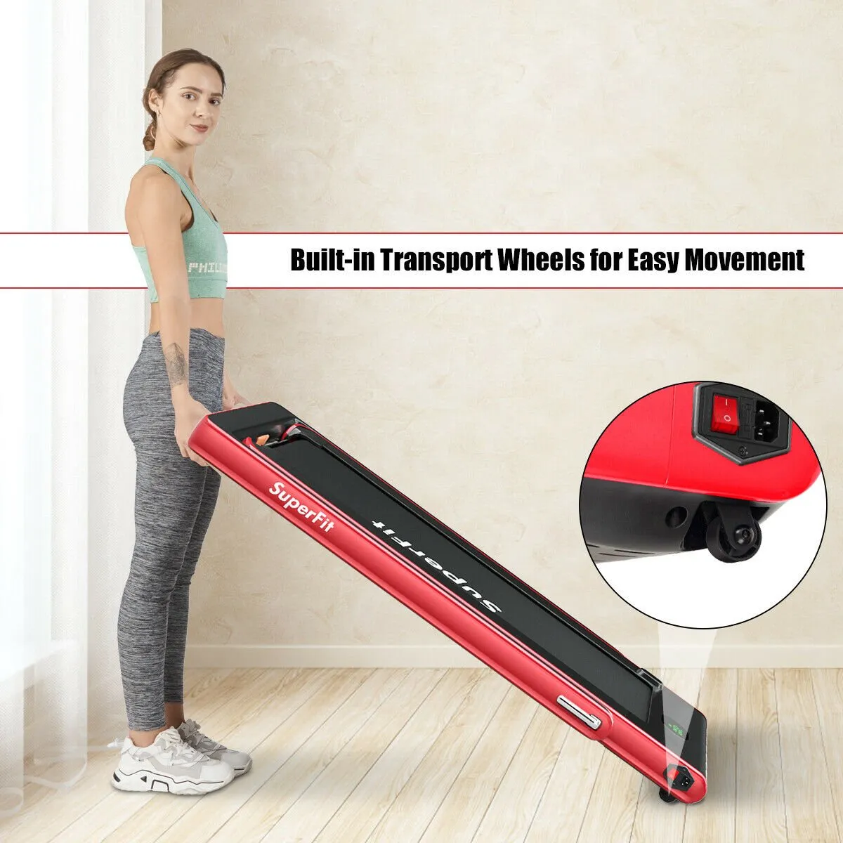 1-12Kph Folding Electric Treadmill with Bluetooth Capability