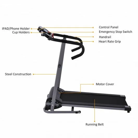 1100 W Foldable Electric Support Motorized Power Running Treadmill