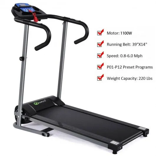 1100 W Foldable Electric Support Motorized Power Running Treadmill