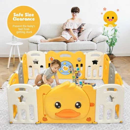 12-Panel Foldable Baby Playpen with Sound