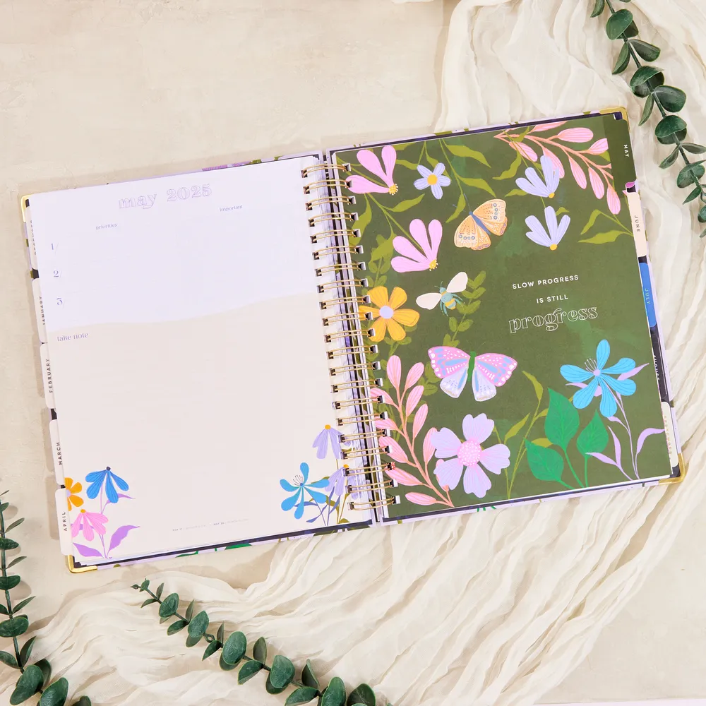 2024 Midnight Botanical Twin Loop Happy Planner - Big Vertical Layout - 18 Months