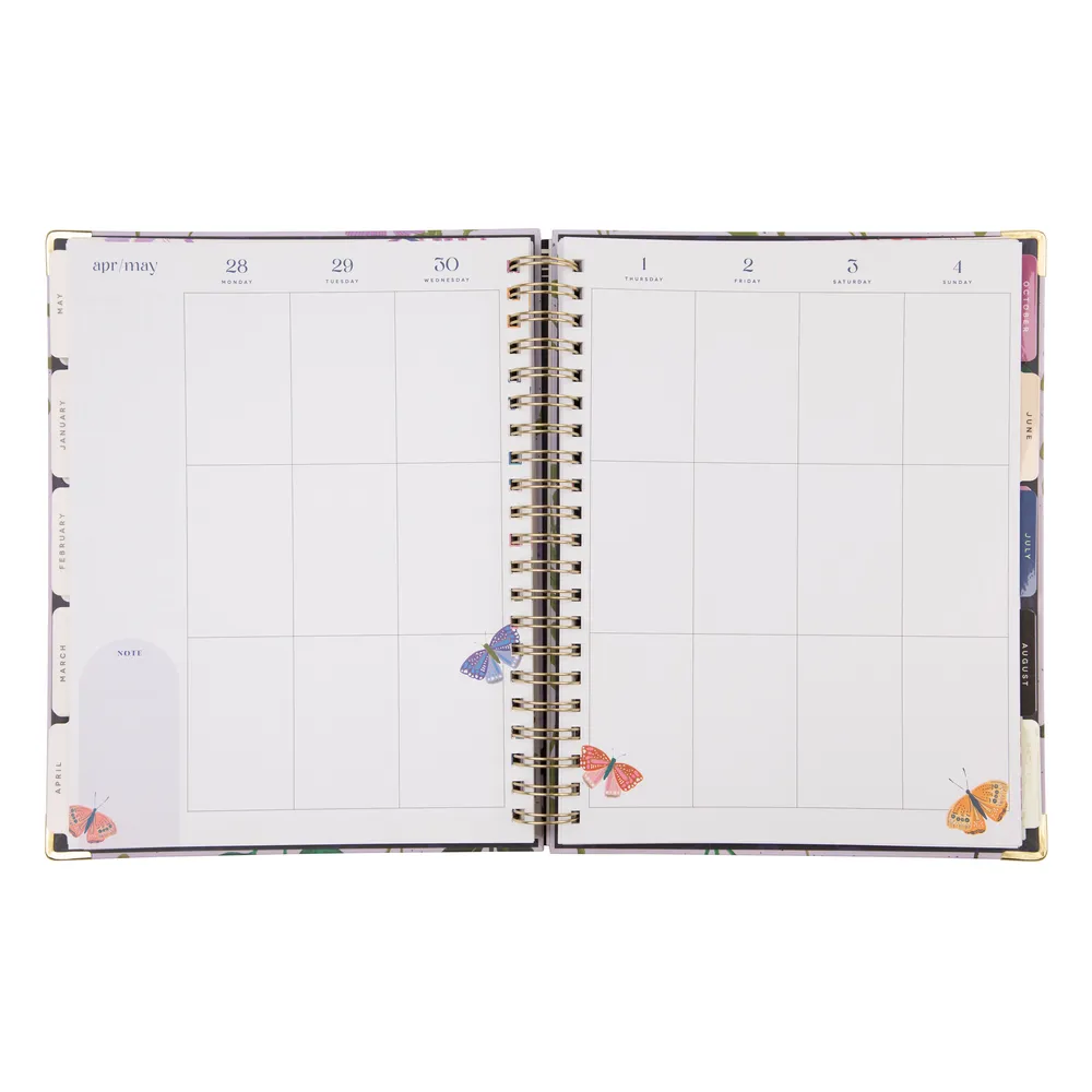 2024 Midnight Botanical Twin Loop Happy Planner - Big Vertical Layout - 18 Months