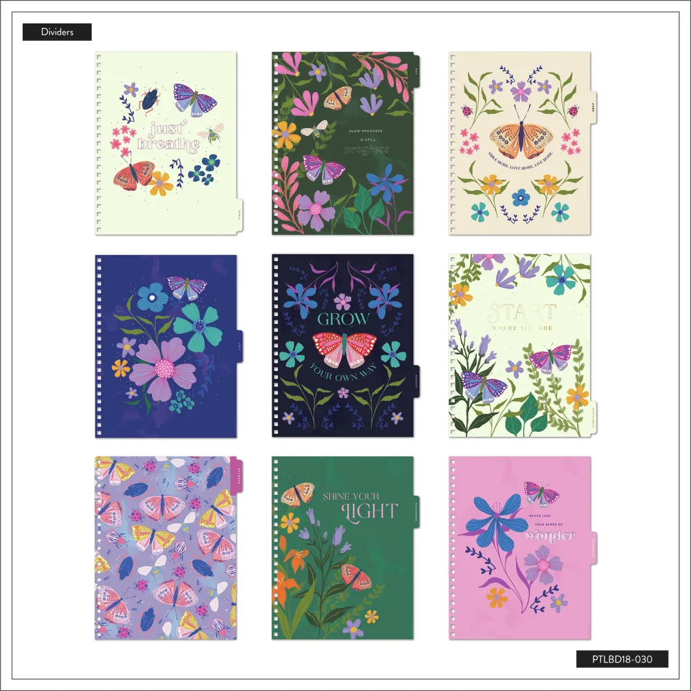 2024 Midnight Botanical Twin Loop Happy Planner - Big Vertical Layout - 18 Months