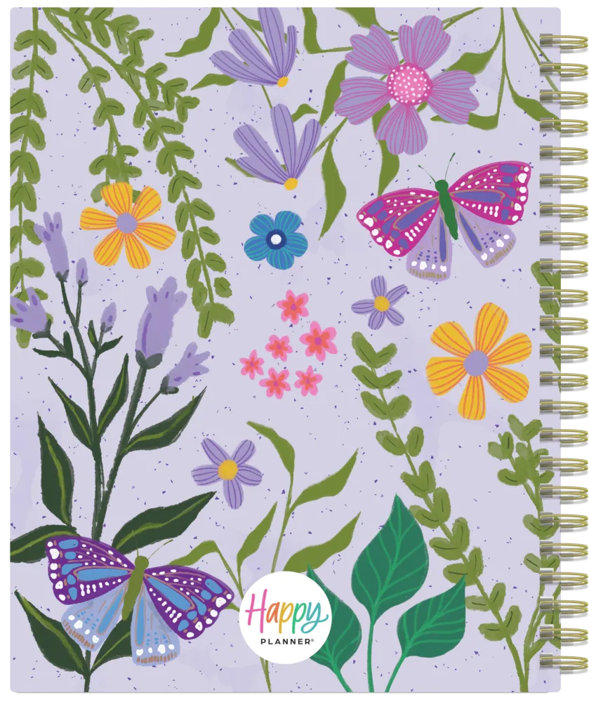 2024 Midnight Botanical Twin Loop Happy Planner - Big Vertical Layout - 18 Months