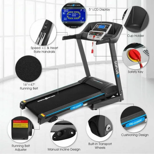 2.25 HP Folding Electric Treadmill Motorized Power Running Machine