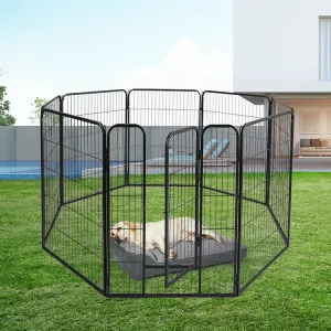 32'' 8 Panel Pet Dog Playpen Puppy Exercise Cage Enclosure Fence Cat Play Pen - Black