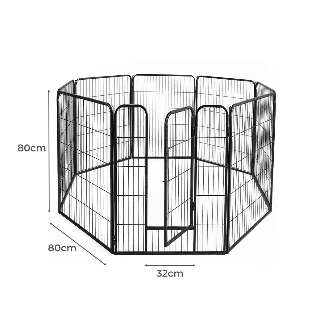 32'' 8 Panel Pet Dog Playpen Puppy Exercise Cage Enclosure Fence Cat Play Pen - Black