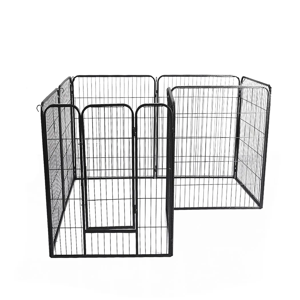 32'' 8 Panel Pet Dog Playpen Puppy Exercise Cage Enclosure Fence Cat Play Pen - Black