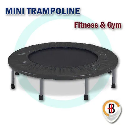 40" Mini Trampoline Jogger Rebounder Home Gym Workout Fitness Black