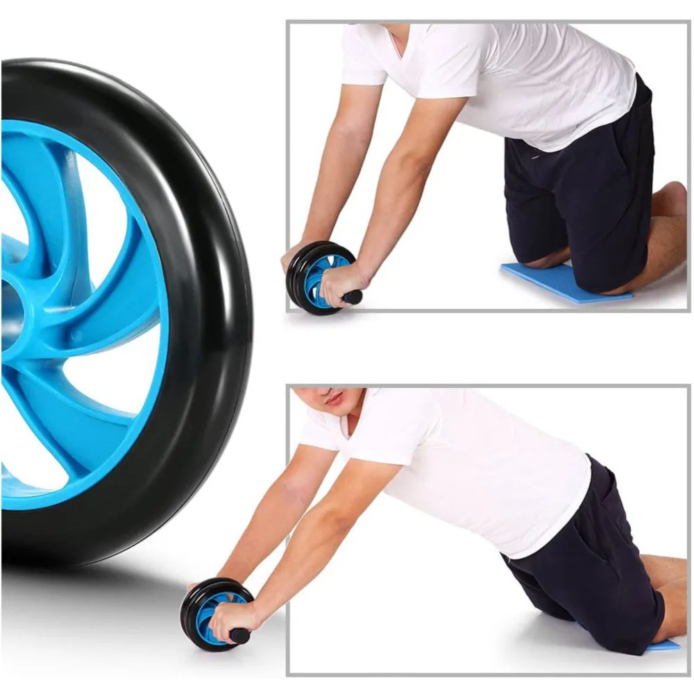 5 in 1 Home Training Ab Roller Wheel Kit Equipment, Fitness Invention Ab Roller Wheel Kit with Push-Up Bar Jump Rope, With Knee Pad