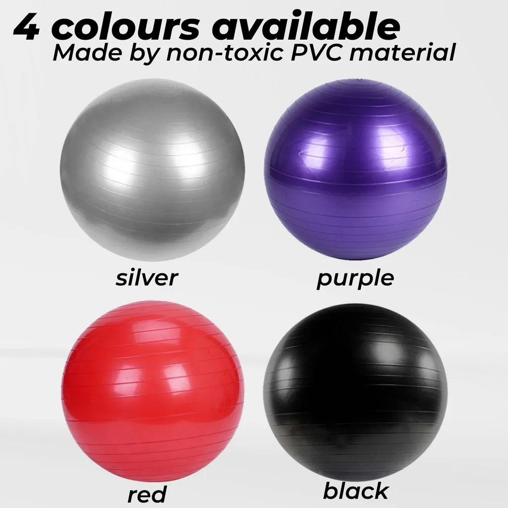 55cm Anti-Burst Non-Slip Yoga Ball with Pump for Home & Gym