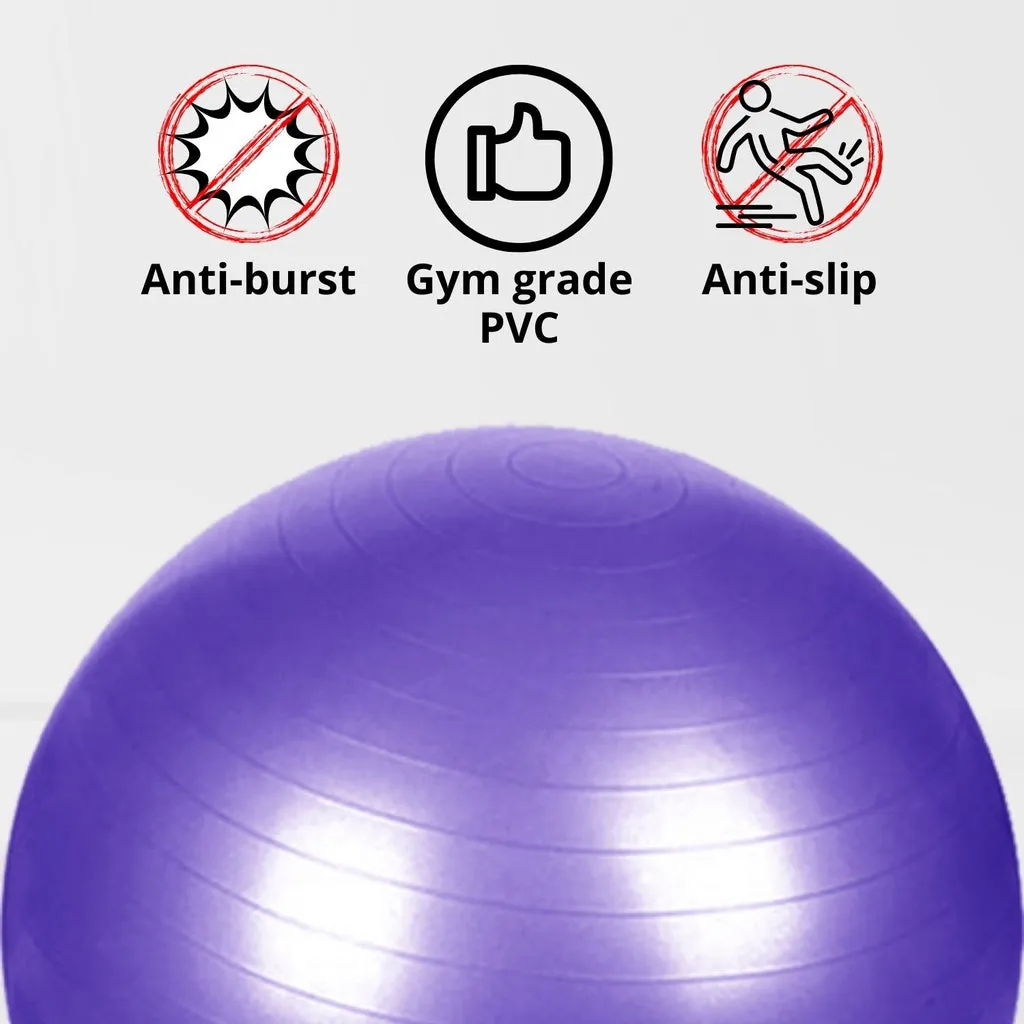 55cm Anti-Burst Non-Slip Yoga Ball with Pump for Home & Gym