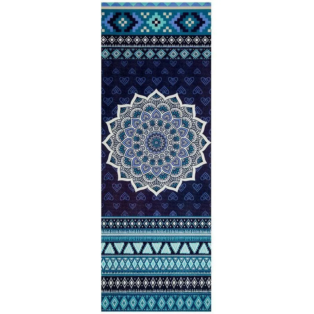 6mm Yoga Mats Soft Non Slip PVC Mandala Exercise Mat - Blue