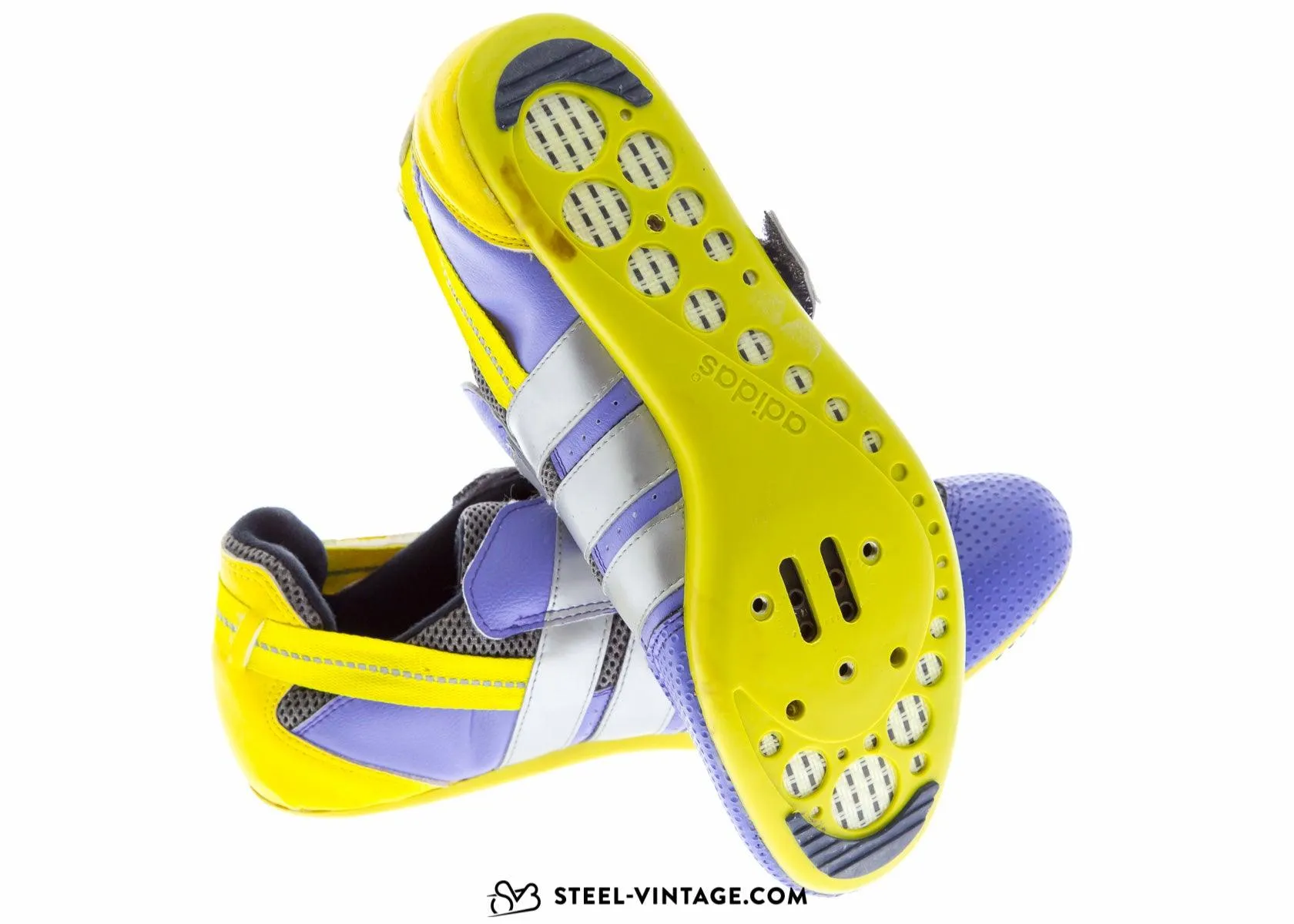 Adidas Bassano Purple Yellow Cycling Shoes NOS 42