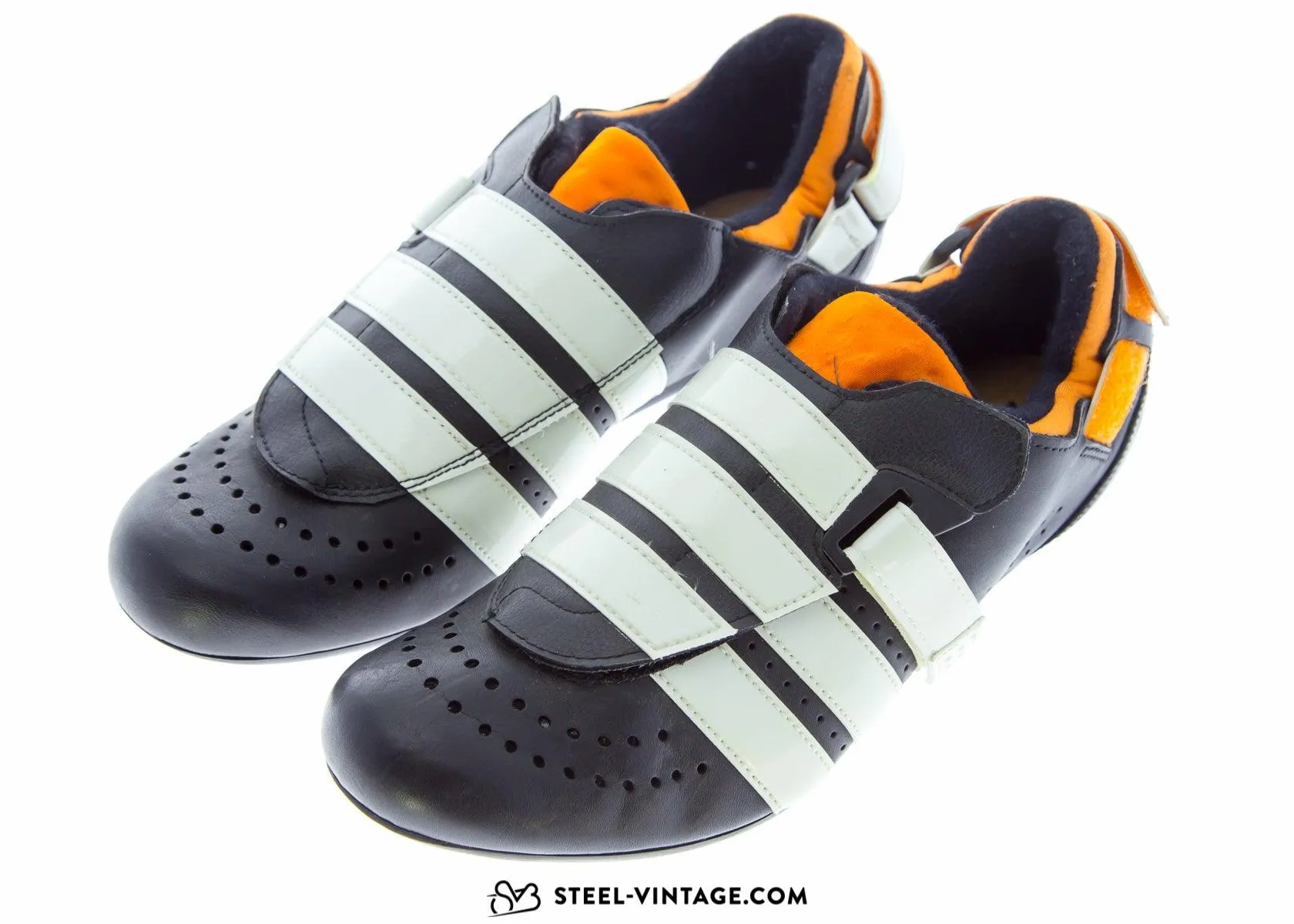 Adidas Black and Orange Classic Cycling Shoes NOS 41 1/3