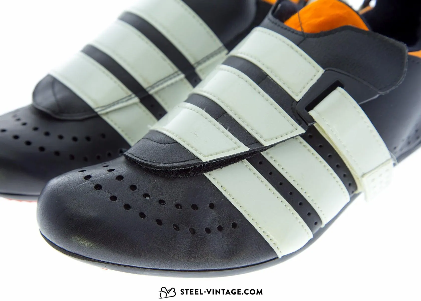 Adidas Black and Orange Classic Cycling Shoes NOS 41 1/3