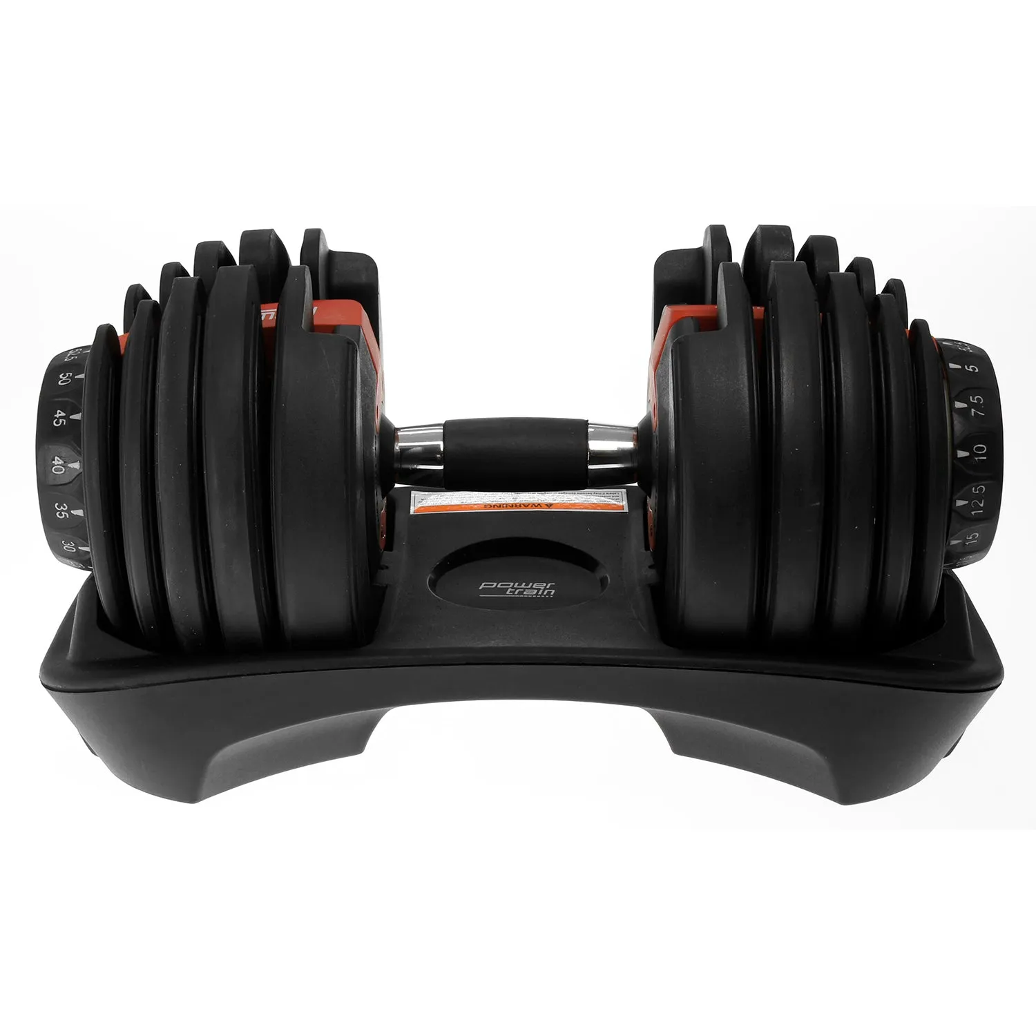 Adjustable 15 Weight Dumbbell Set, 5-52.5 lbs - Powertrain