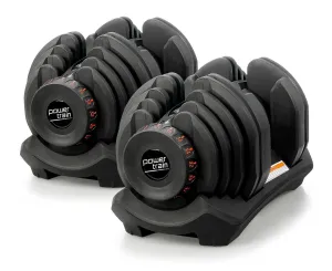 Adjustable 40kg Dumbbells Set with Holders, Ergonomic - Powertrain