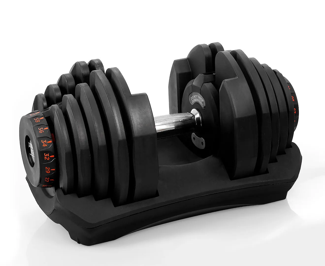 Adjustable 40kg Dumbbells Set with Holders, Ergonomic - Powertrain