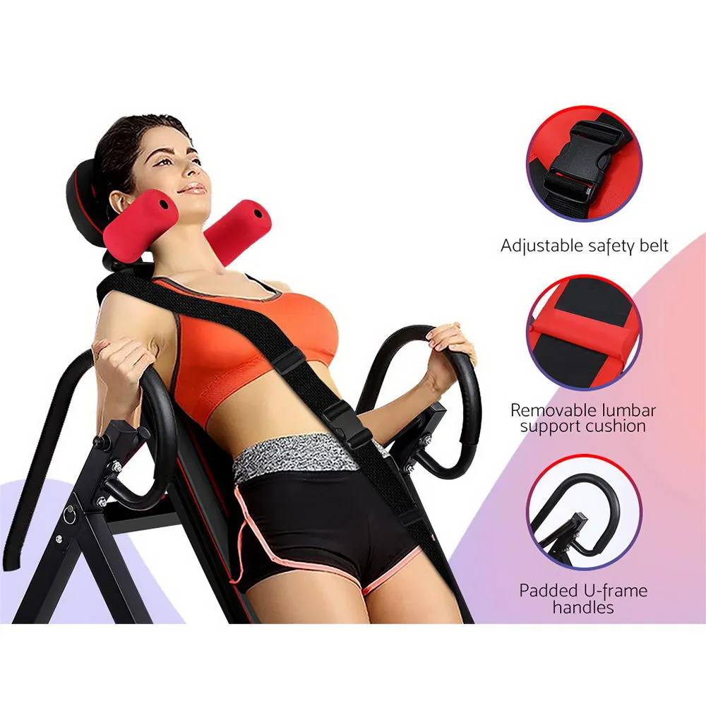 Adjustable Inversion Table with Lumbar Support, 120kg Capacity - Everfit