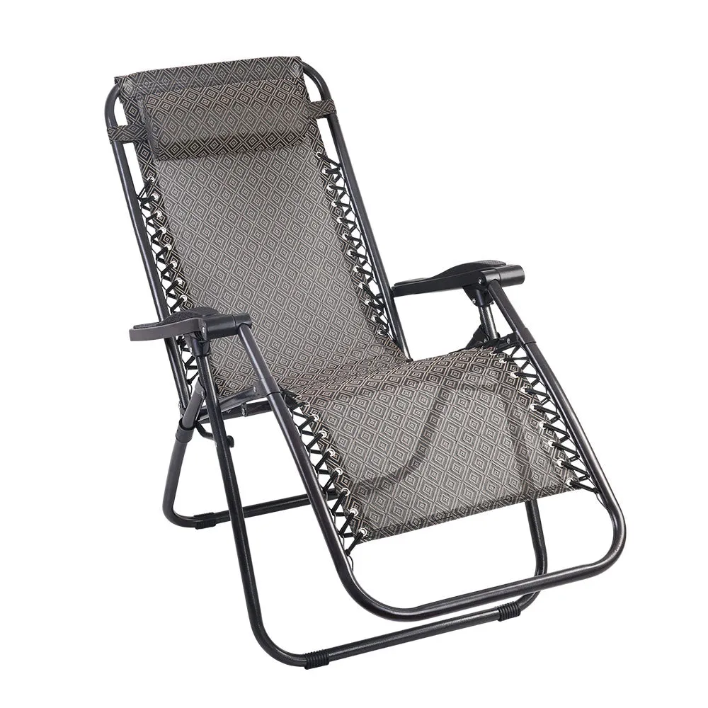 Adjustable Outdoor Recliner Folding Zero Gravity Chair 2PC Gardeon