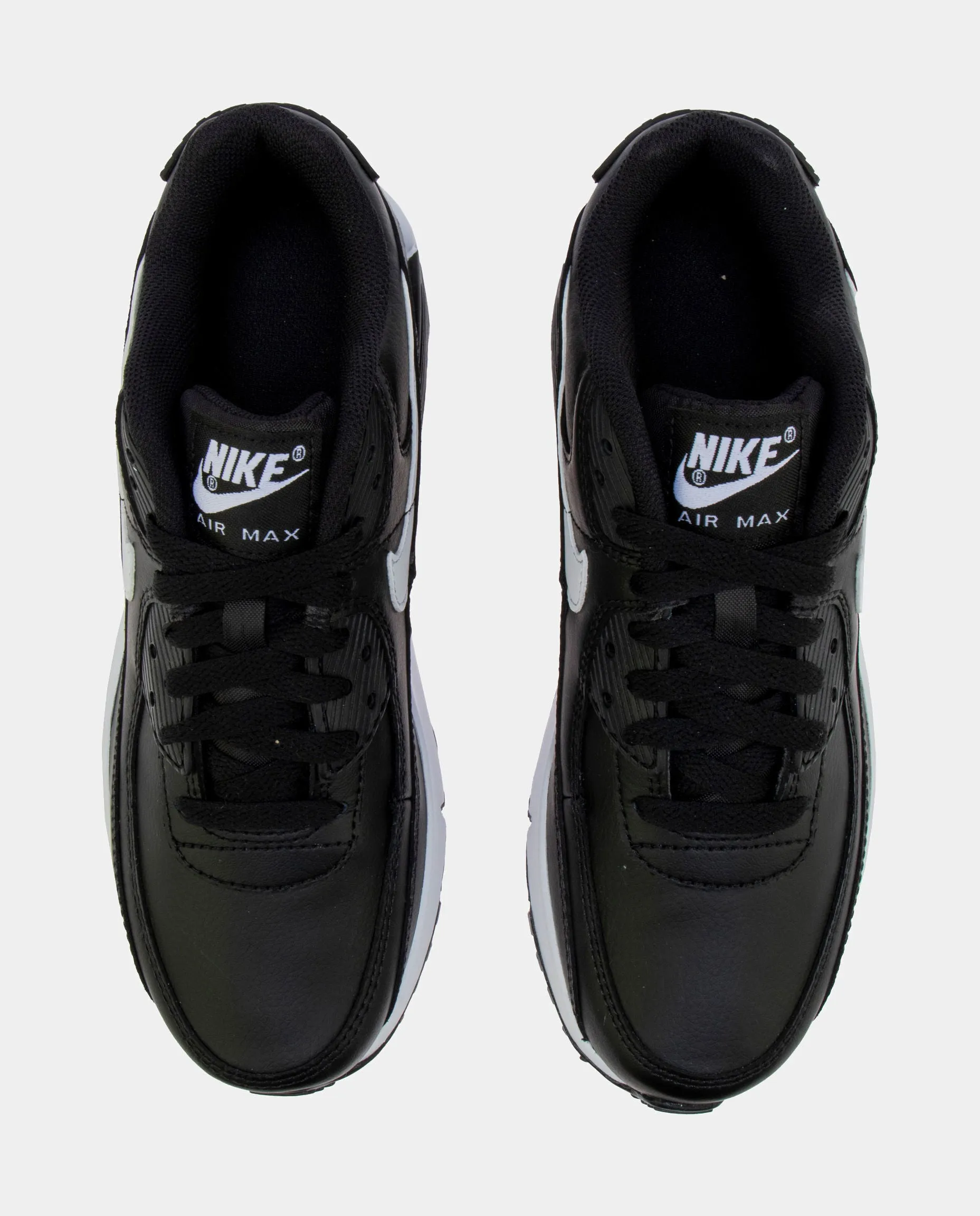 Air Max 90 365 Leather Grade School Running Shoes (Black)