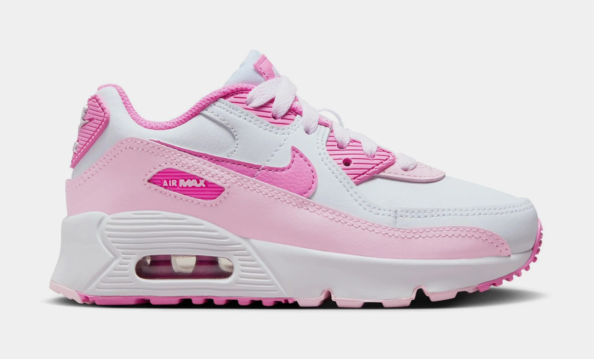 Air Max 90 Preschool Lifestyle Shoes (White/Pink Foam/Playful Pink)