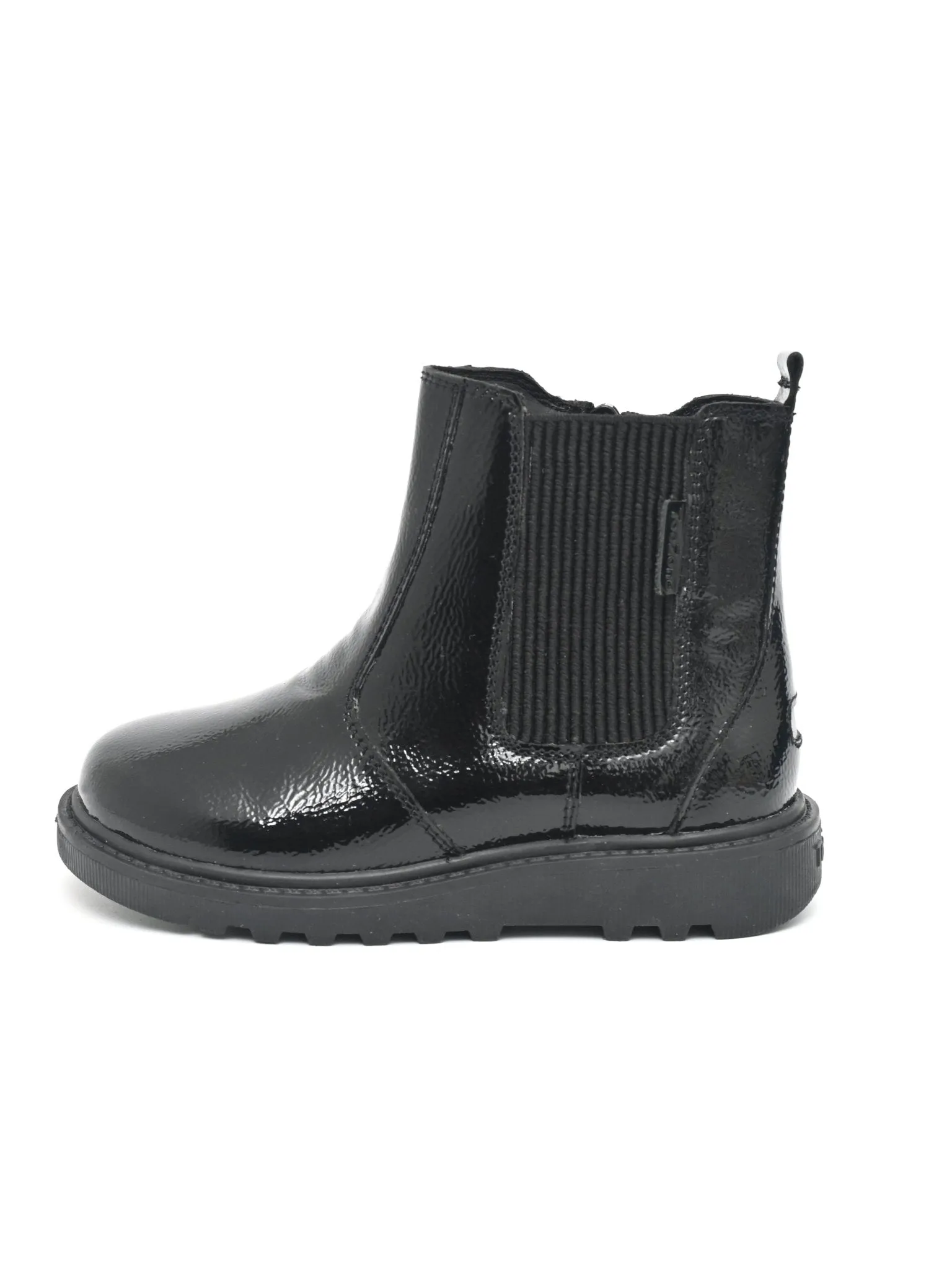 AMARA - Girls' Black Patent Leather Ankle Boots