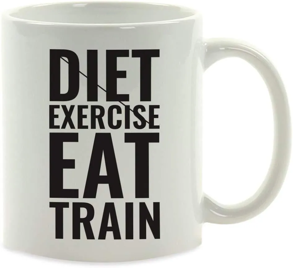 Andaz Press Fitness Coffee Mug Diet Exercise Eat Train