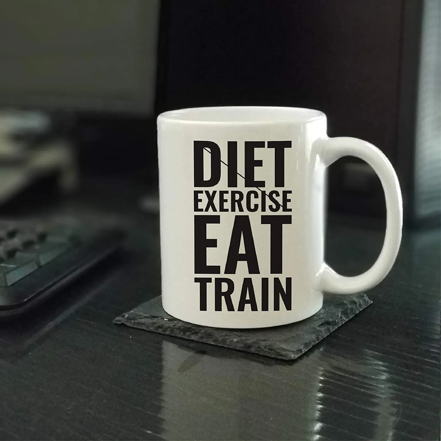 Andaz Press Fitness Coffee Mug Diet Exercise Eat Train