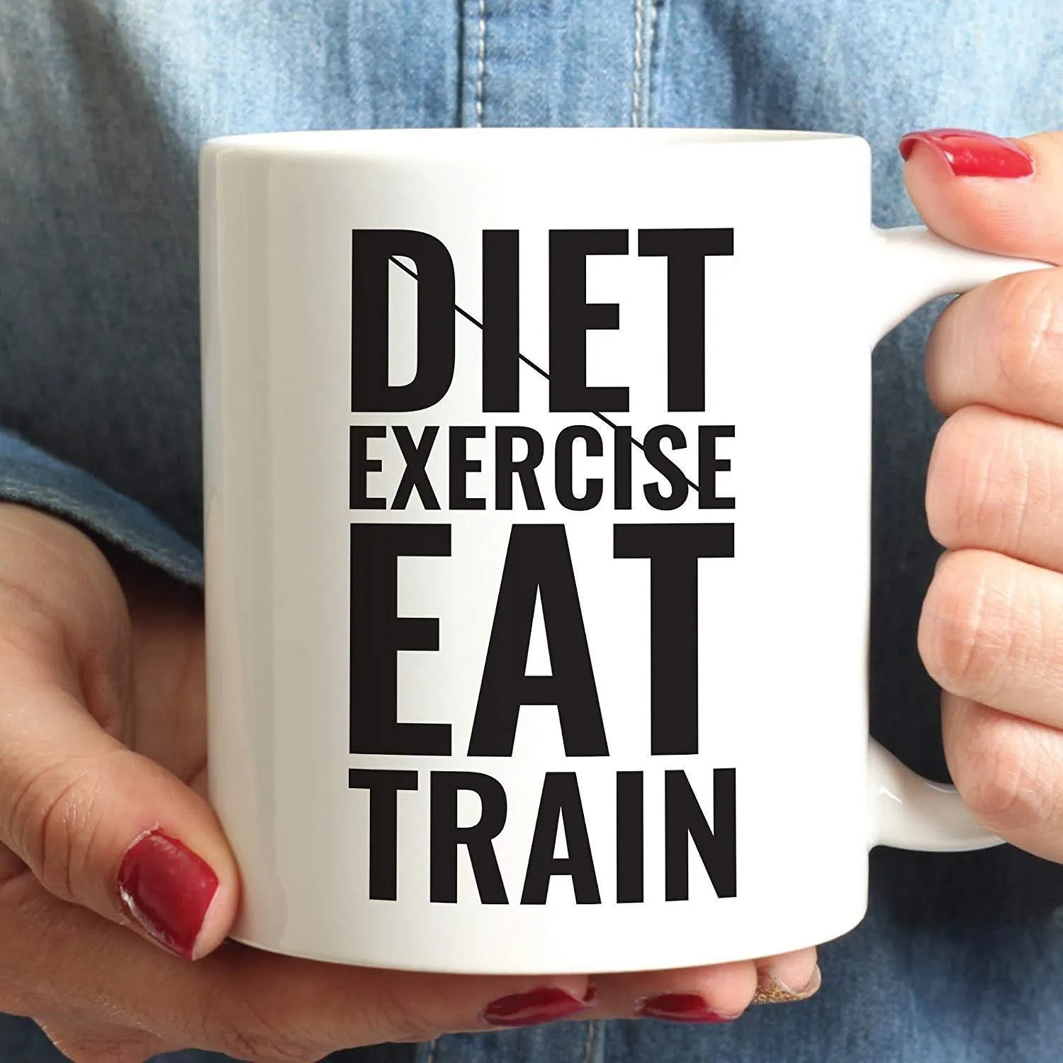 Andaz Press Fitness Coffee Mug Diet Exercise Eat Train