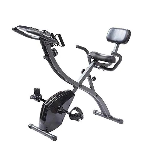 As Seen On TV Slim Cycle Stationary Bike by Bulbhead, Most Comfortable Exercise Machine, Thick, Extra-Wide Seat & Back Support Cushion, Recline or Upright Position, Twice the Results in Half the Time