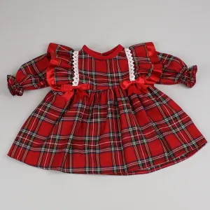 Baby Girls Tartan Dress - Red with Bows