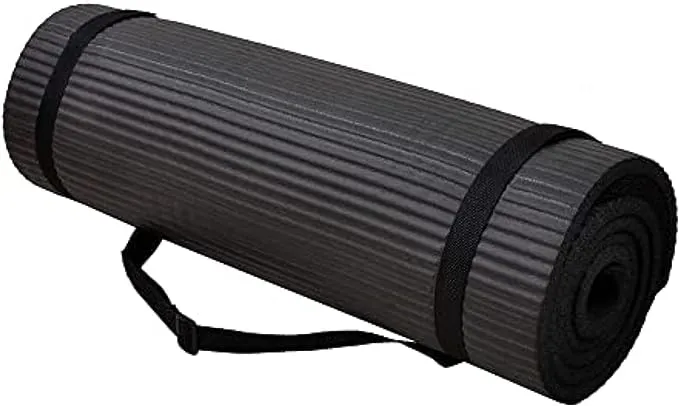 BalanceFrom All-Purpose Extra Thick High Density Anti-Slip Exercise Pilates Yoga Mat with Carrying Strap, (72" L x 24" W x 2/5 Inch Thick)