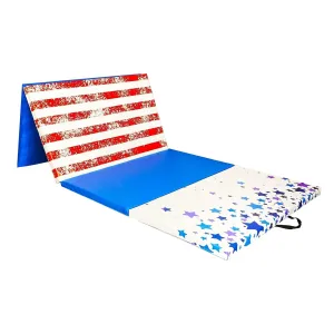 BalanceFrom Fitness 120"x48" All Purpose Gymnastics Exercise Mat, Star/Stripe