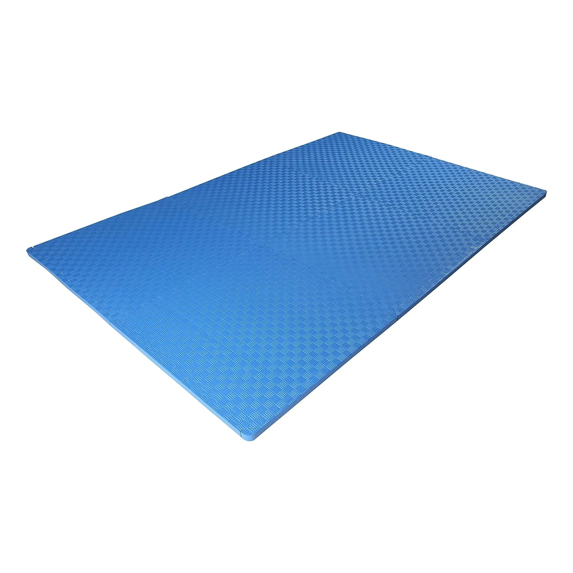 BalanceFrom Fitness 144 Sq Ft Interlocking EVA Foam Exercise Mat Tiles, Blue