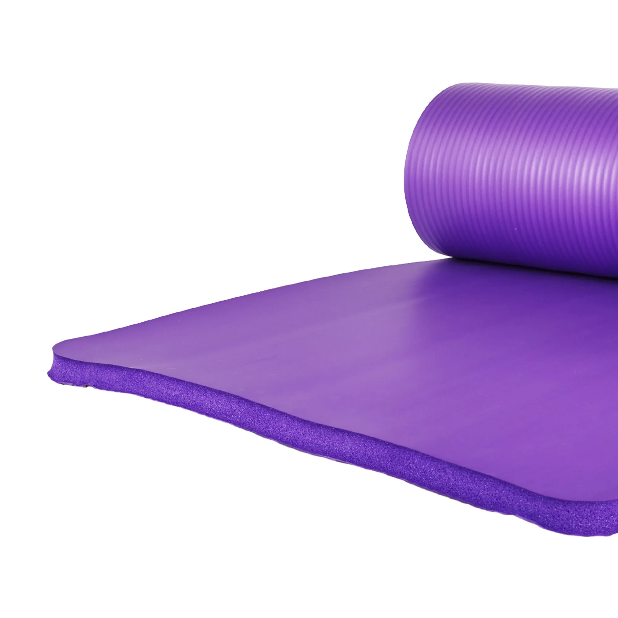 BalanceFrom Fitness 1" Extra Thick Yoga Mat w/Knee Pad & Carrying Strap, Purple