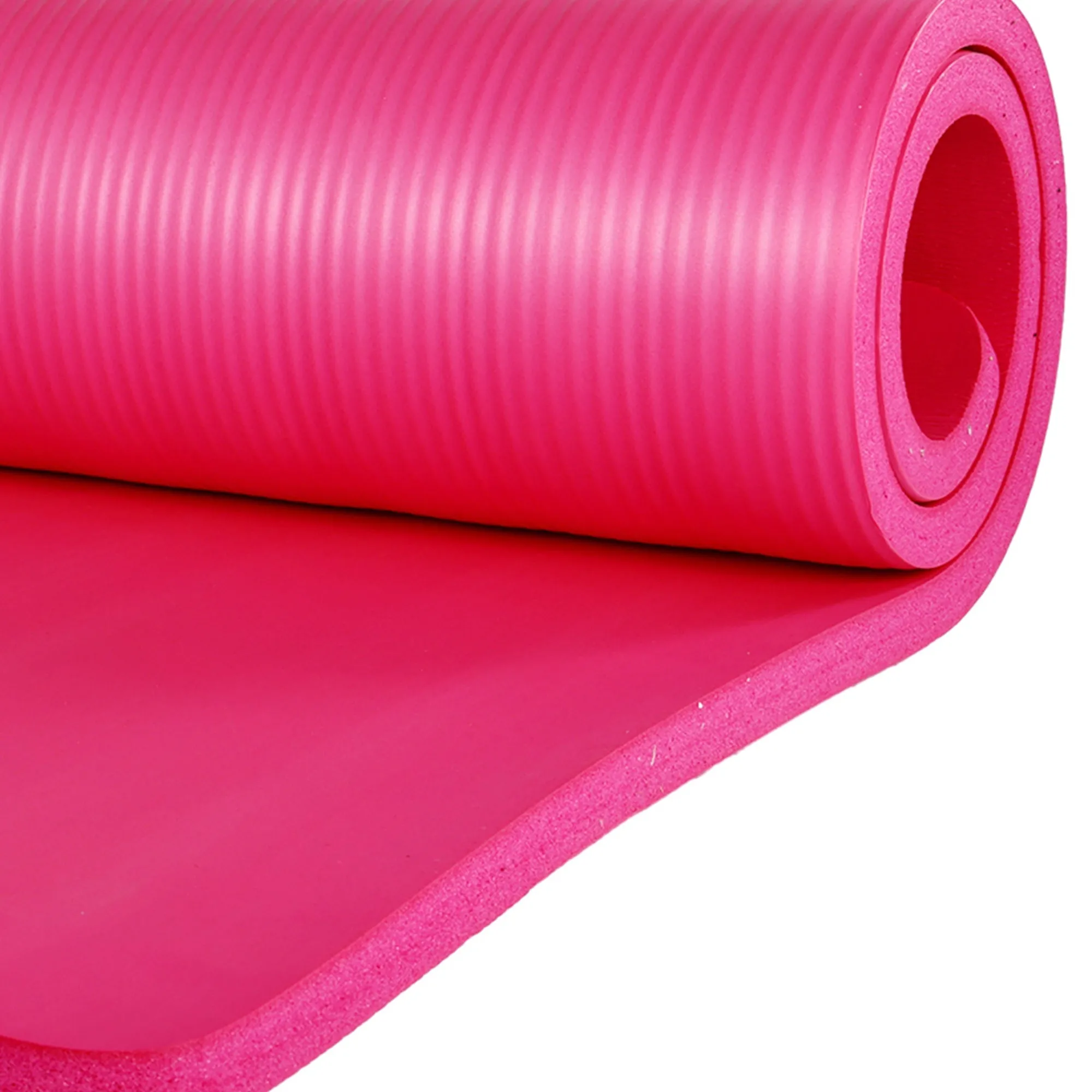 BalanceFrom Fitness 1" Extra Thick Yoga Mat w/Knee Pad and Carrying Strap, Pink