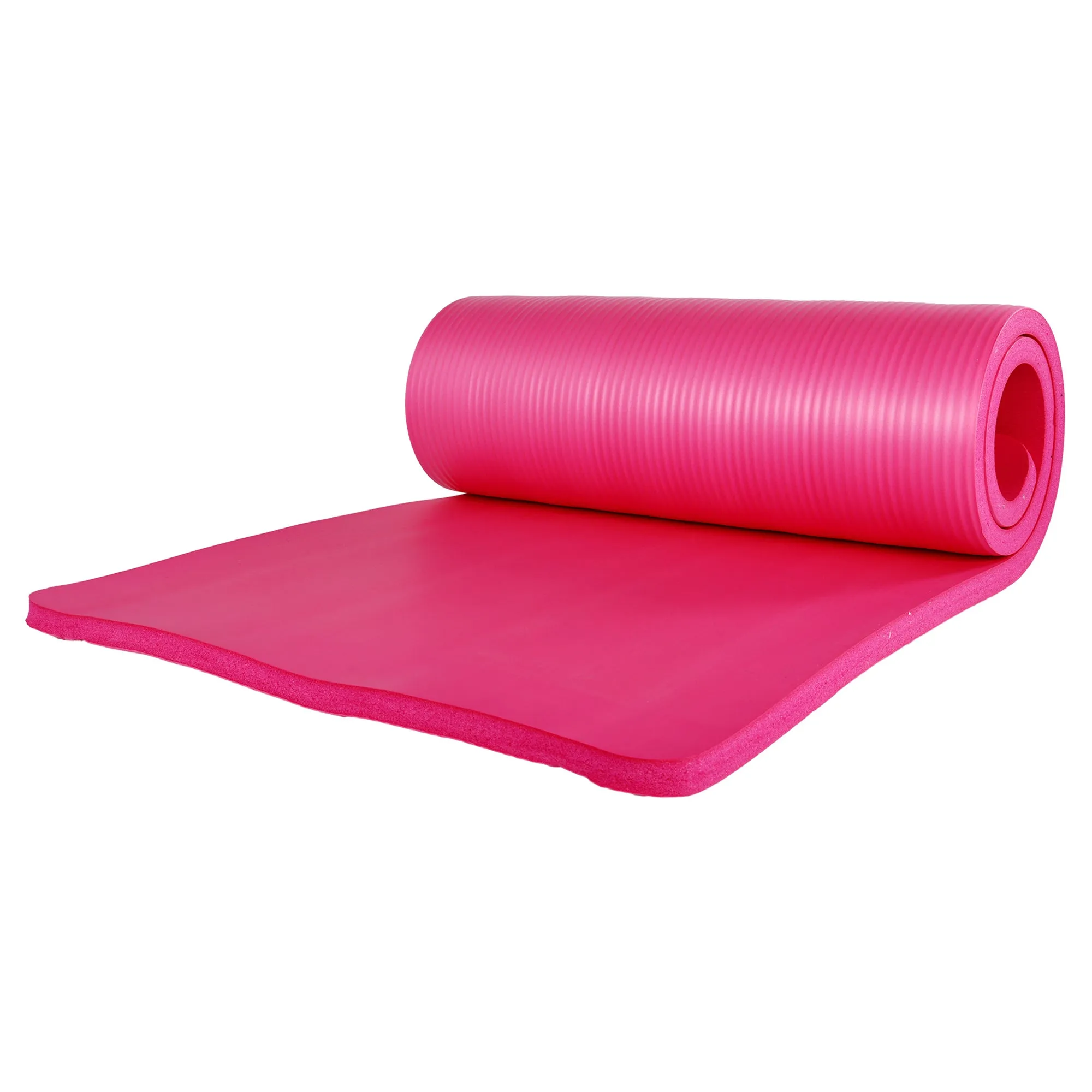 BalanceFrom Fitness 1" Extra Thick Yoga Mat w/Knee Pad and Carrying Strap, Pink