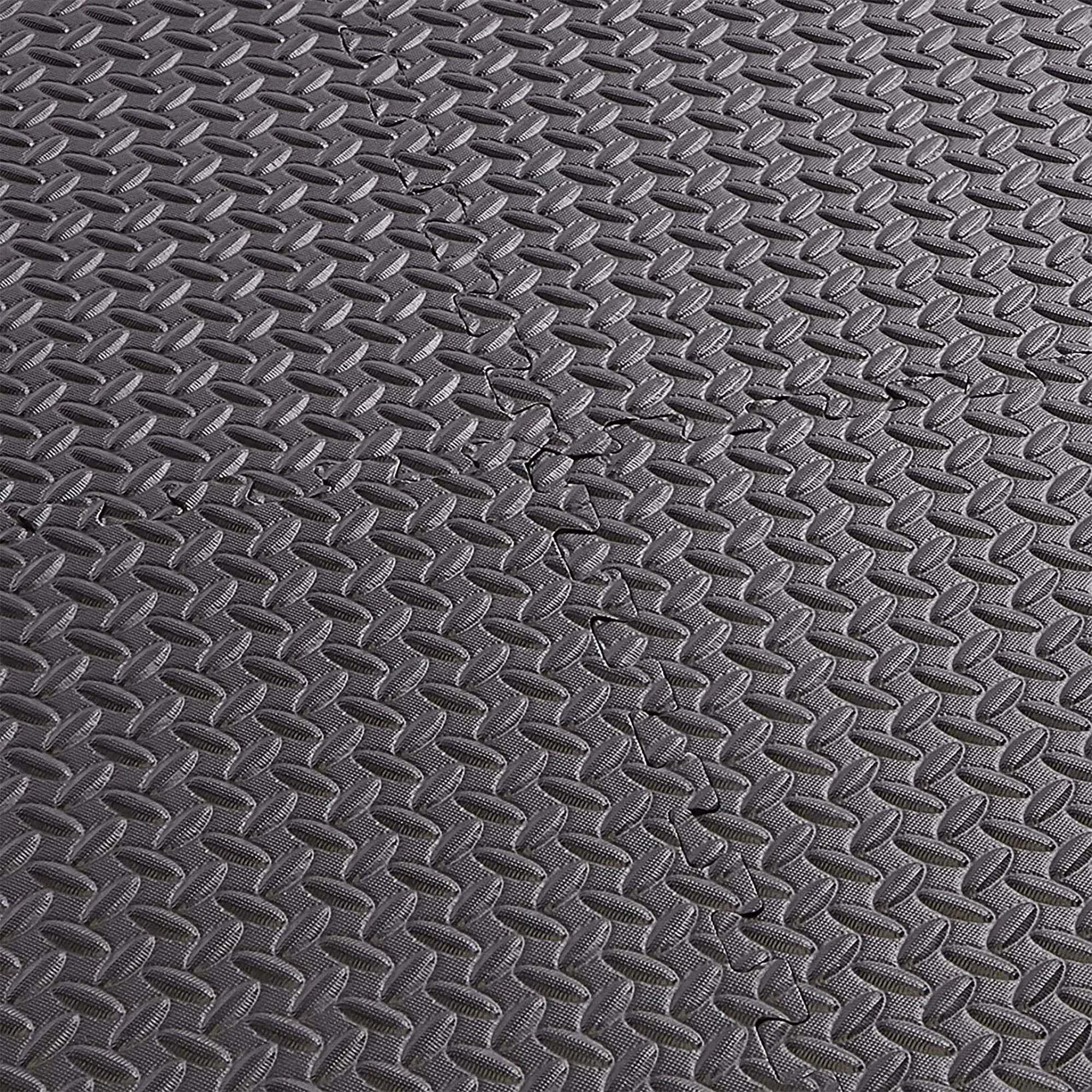 BalanceFrom Fitness 96 Sq Ft Interlocking EVA Foam Mat Tiles, Black (Used)