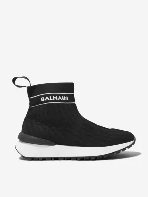 Balmain Kids Logo Sock Trainers