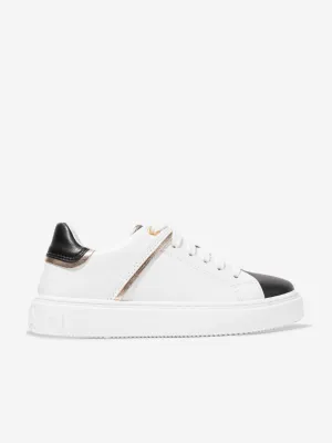 Balmain Kids Logo Trainers in White