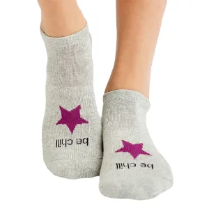 Be Chill Grip Socks (heather/berry star)