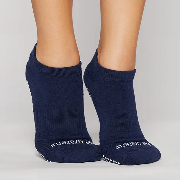 Be Grateful Grip Socks (Navy/White)