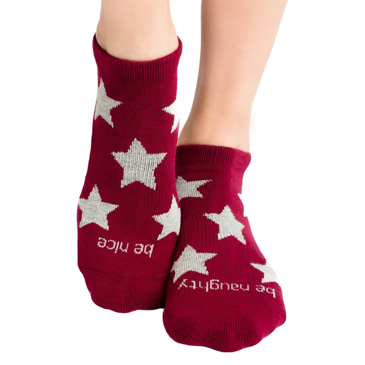 Be Naughty/Nice Glow Grip Socks (Winterberry)