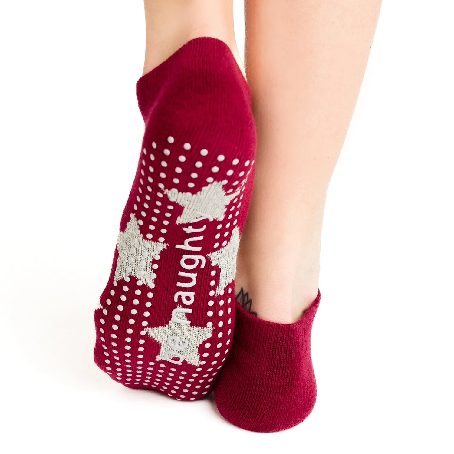 Be Naughty/Nice Glow Grip Socks (Winterberry)