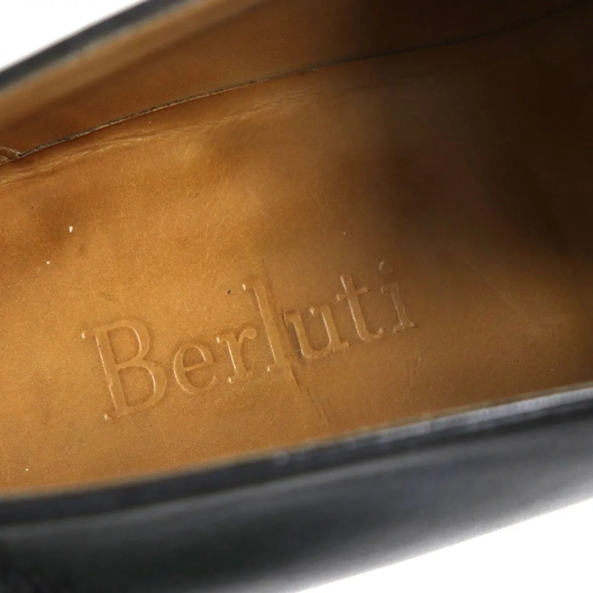 Berluti Olga Lapierre Plisse Leather Shoes Navy 8.5