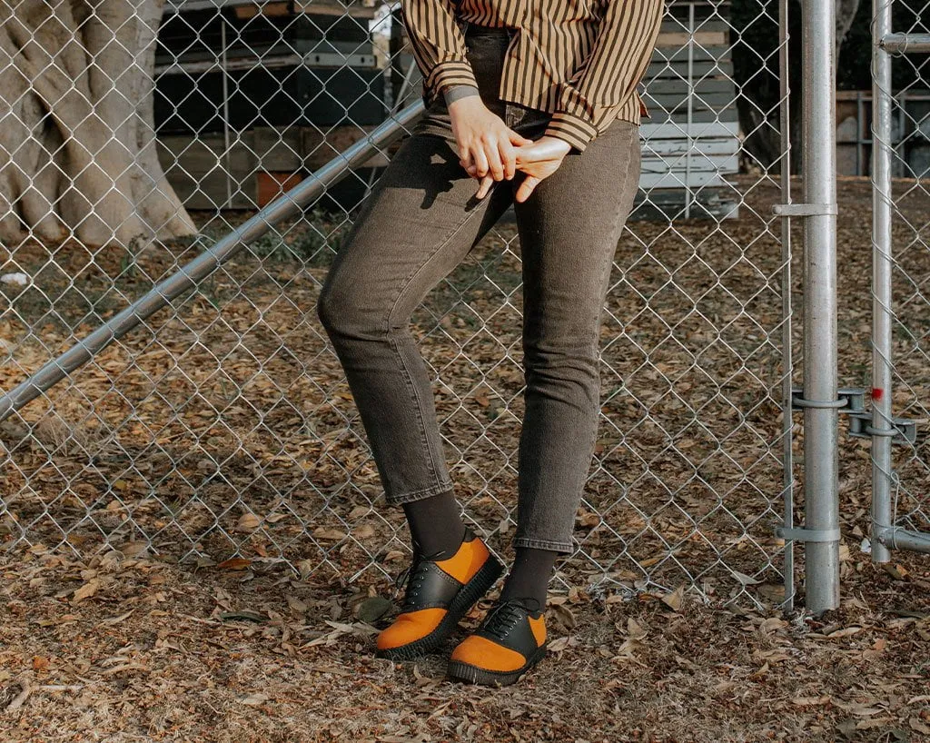 Black TUKskin™ & Orange Suede Saddle Oxford