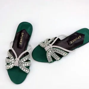 Bling Crystal Rhinestones Straps Ladies Fancy Slide Slipper