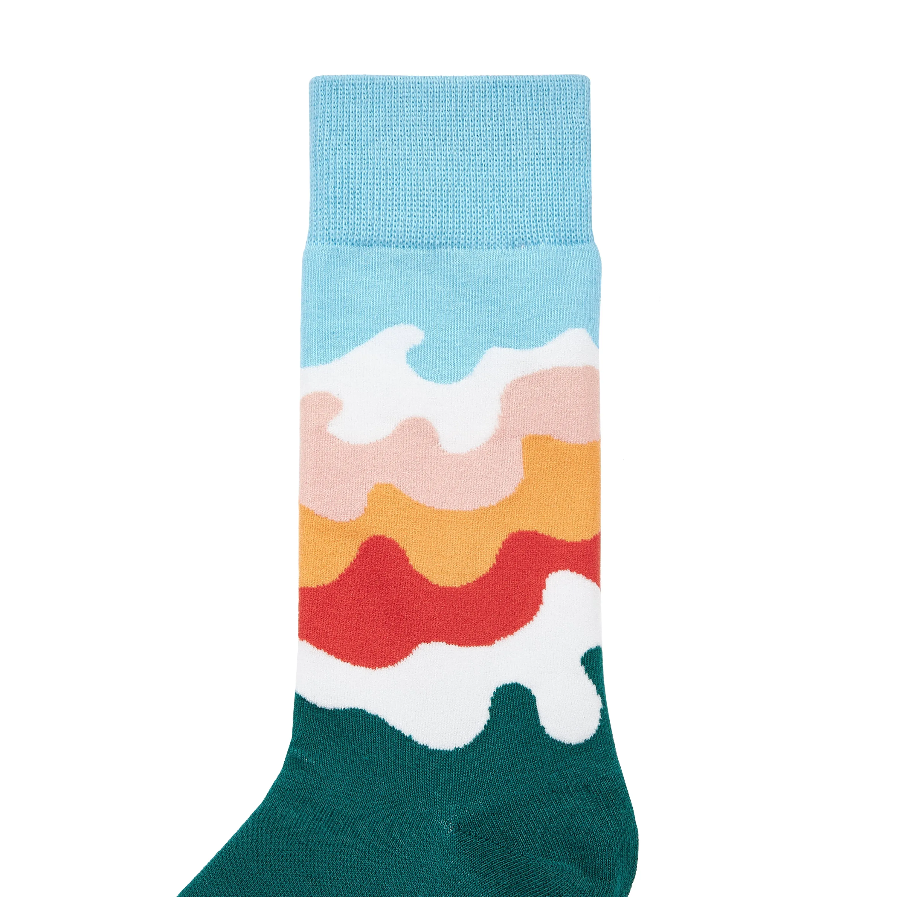 Blue Wave Printed Crew Length Socks